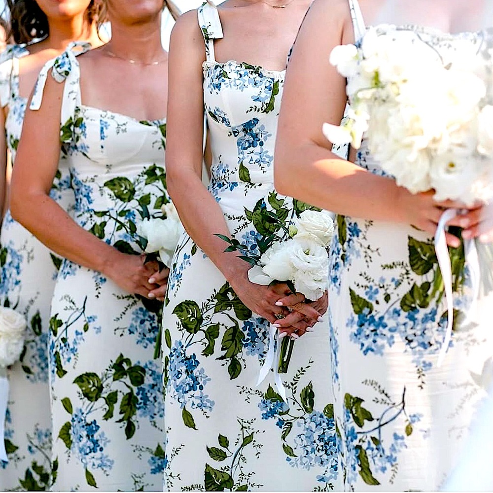 Reformation Jasen Dress - White and Green Floral Sleeveless Maxi Sundress